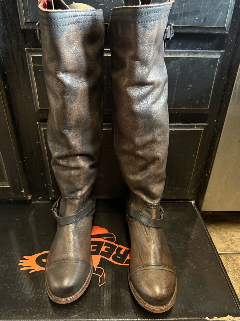freebird Brown Tall Leather Riding Boots